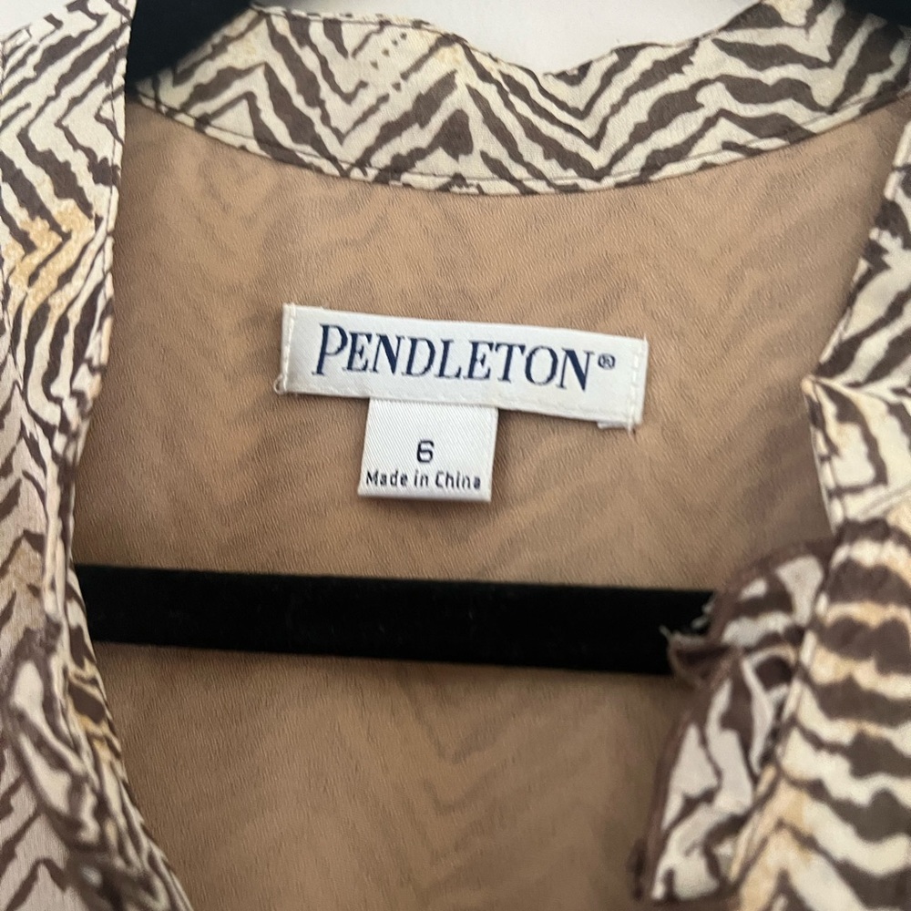 Pendleton Woman’s Chevron Patterned Brown Dress - image 5